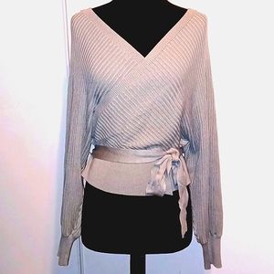 Mint Grey Criss-cross Sweater